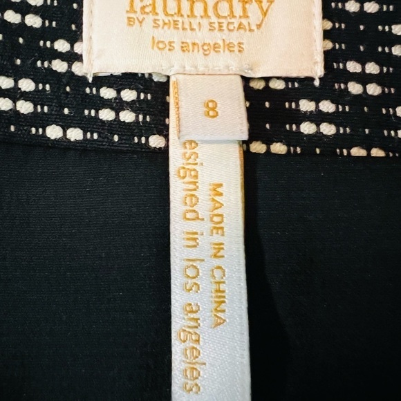 LAUNDRY BY SHELLI SEGAL WOMENS STRAIGHT CUT BLACK & WHITE MIDI SKIRT SIZE 8 - Picture 4 of 8